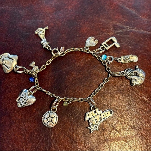 Vintage silver tone animal lovers charm bracelet - Picture 1 of 8